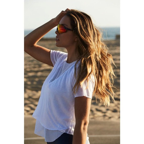 Koral Double White Mesh Layer Tee Size XS NWT - Picture 1 of 13